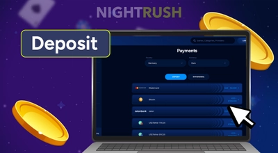 Laptop screen showing the Deposit Funds page for a casino.