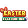 Easter Eggspedition slot logo with coloured eggs.