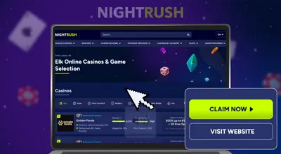 A website on a laptop screen shows a list of recommended online casinos.