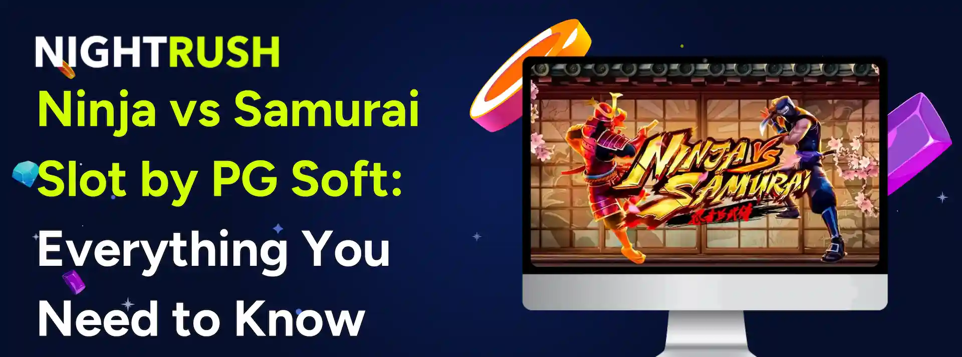 Ninja vs Samurai Slot by PG Soft: Everything You Need to Know with the slot image against a blue banner.
