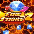 Fire Strike 2 logo with a burning die and blazing lucky number sevens.