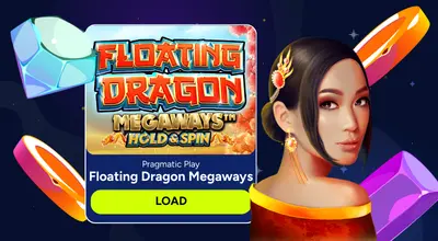 Banner shows Floating Dragon Megaways Slot logo with a Load button.