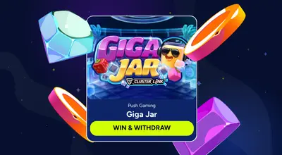 Giga Jar slot machine game screen showcasing bright graphics and animated reels with various symbols