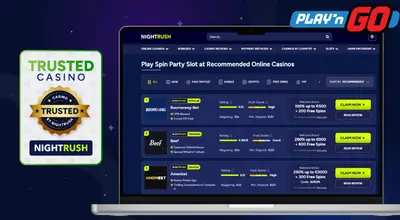 Trusted Play’N GO casinos listed by Nightrush