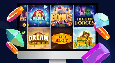 Laptop showing popular Golden Rock games.