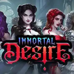 Immortal Desire slot cover featuring gothic vampire characters