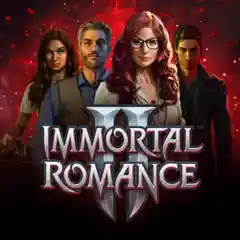 Immortal Romance slot cover featuring vampire characters