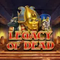 Legacy of Dead logo showing a golden Egyptian sarcophagus with burning torches.