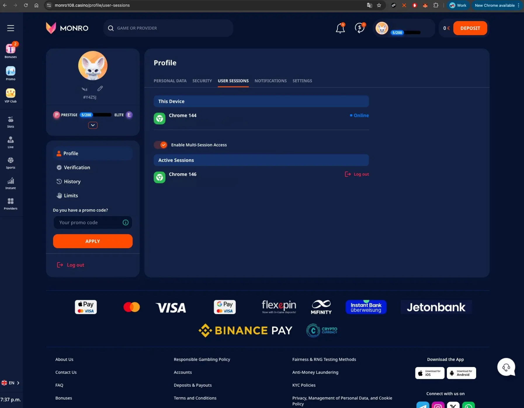 Monro Casino Profile