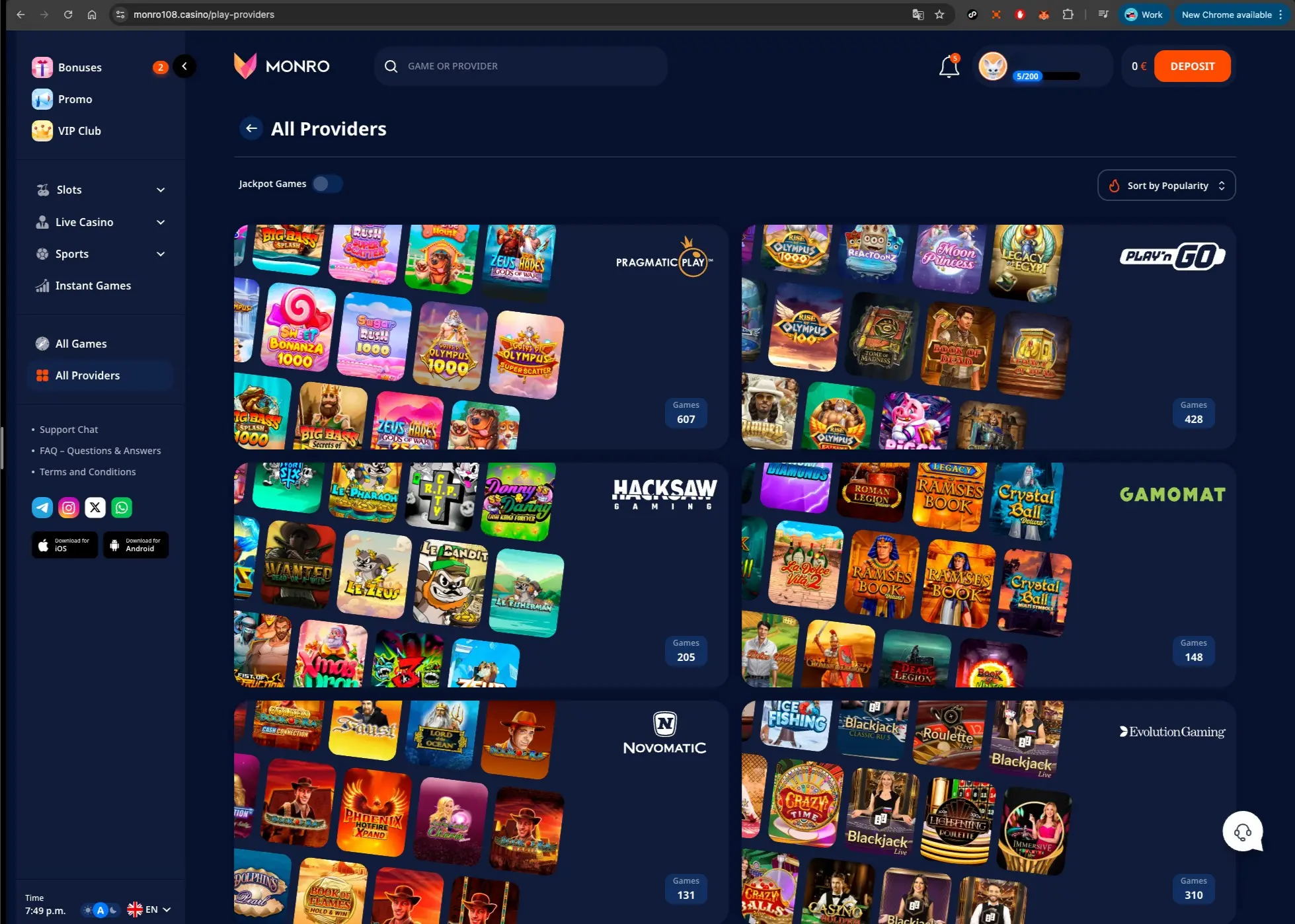 Monro Casino Provider