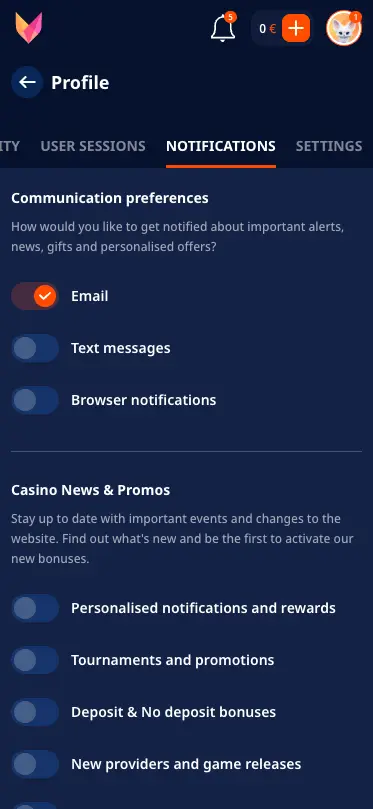Monro Casino Mobile Profile