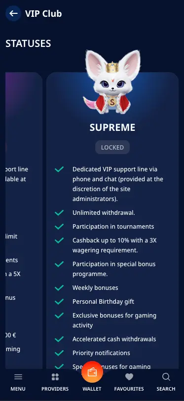 Monro Casino Mobile Supreme Statuses