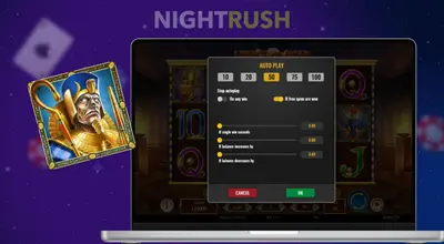 Legacy of Dead bet sizes on a laptop against a starry setting.