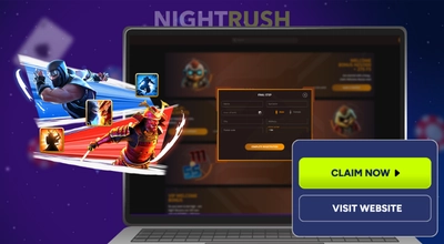 Clam now button and the Ninja vs Samurai slot image next to the casino registration on a laptop.