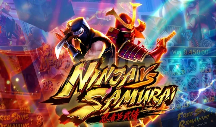Ninja vs Samurai slot logo.