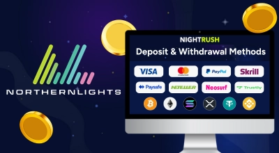 Infographic showing payment methods, Northern Lights logo.
