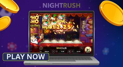 Laptop screen displaying the Pho Sho slot game.