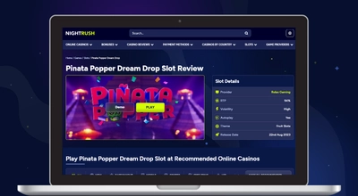 Pinata Popper Dream Drop Slot demo on Nightrush website.