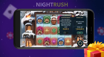 The Pine of Plinko 2 on a phone with a gift box.