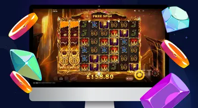Laptop shows Reel Keeper Power Reels gameplay.