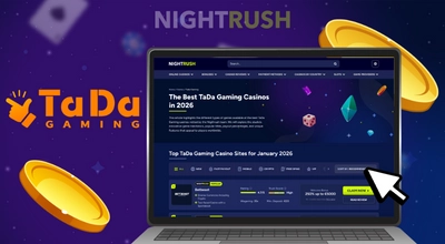 Laptop displaying a list of the best TaDa Gaming casinos.