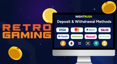 Popular payment methods including Visa, Mastercard, PayPal, Skrill, Neteller, and more.