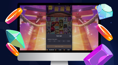 Laptop shows Spirited Wonders slot autoplay function.