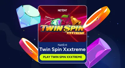 Banner showsTwin Spin Xxxtreme Slot logo with a button saying Play Twin Spin Xxxtreme.