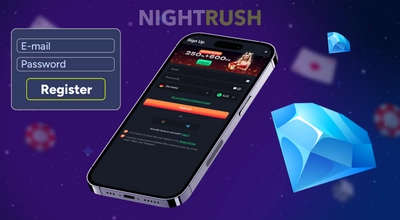 Smartphone showing online casino registration with a 250% up to €5000 welcome bonus offer.