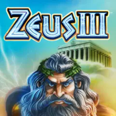 Zeus III slot against a blue temple setting.