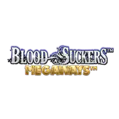 Silver and gold Blood Suckers Megaways logo on a plain white background.