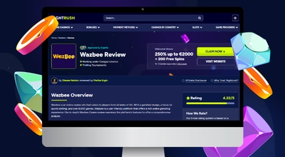 Laptop shows Nightrush website’s Wazbee Casino Review