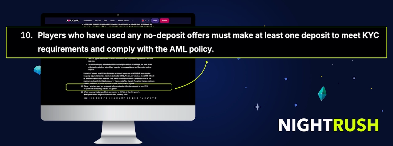 Bonus sans dépôt NV Casino