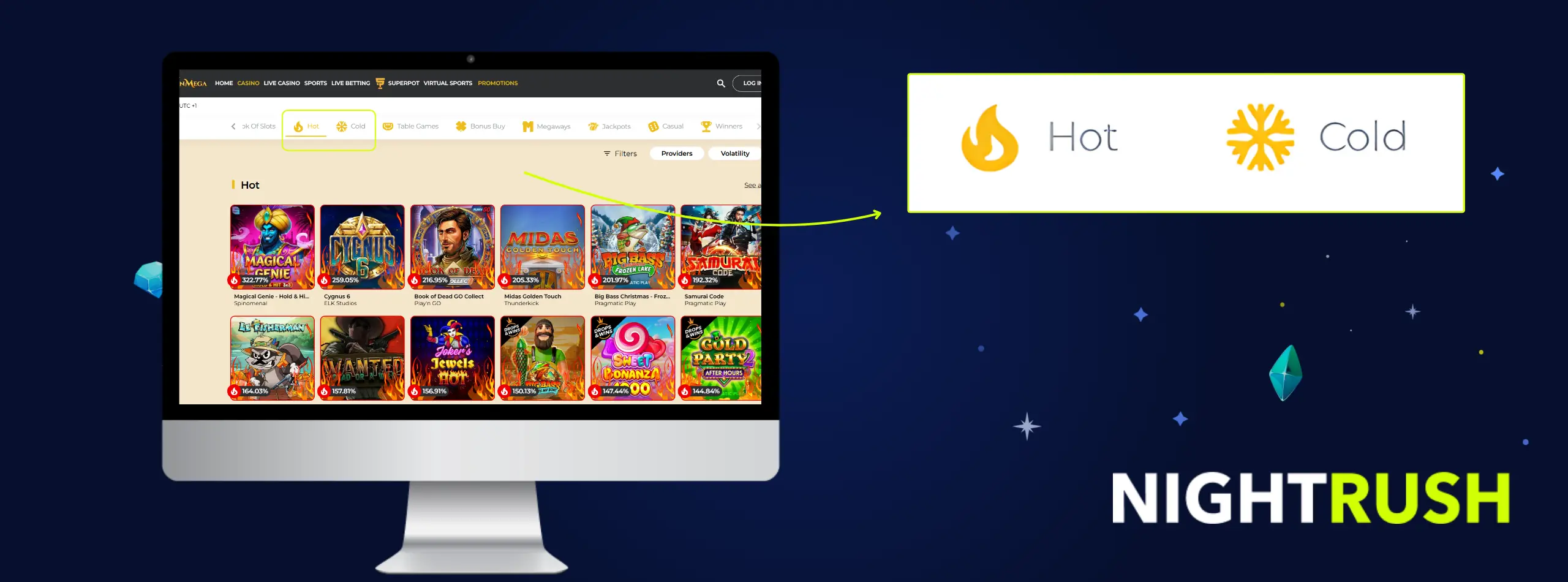 WinMega Casino hot and cold games