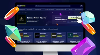 Fortune Mobile Casino in a Nightrush casino listing.