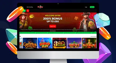 Laptop shows Fruity Wins Casino's website.