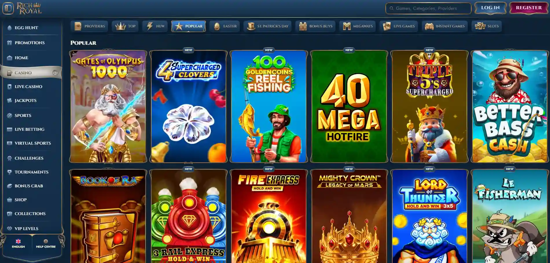 Rich Royal Casino games page 