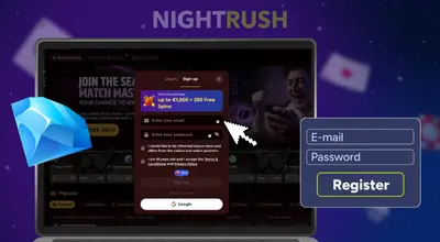 Roman Casino sign up page