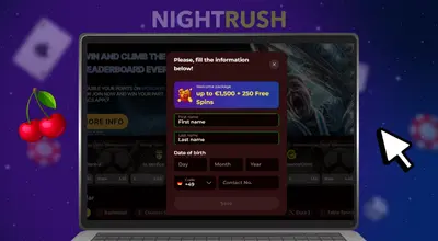 Roman Casino registration page