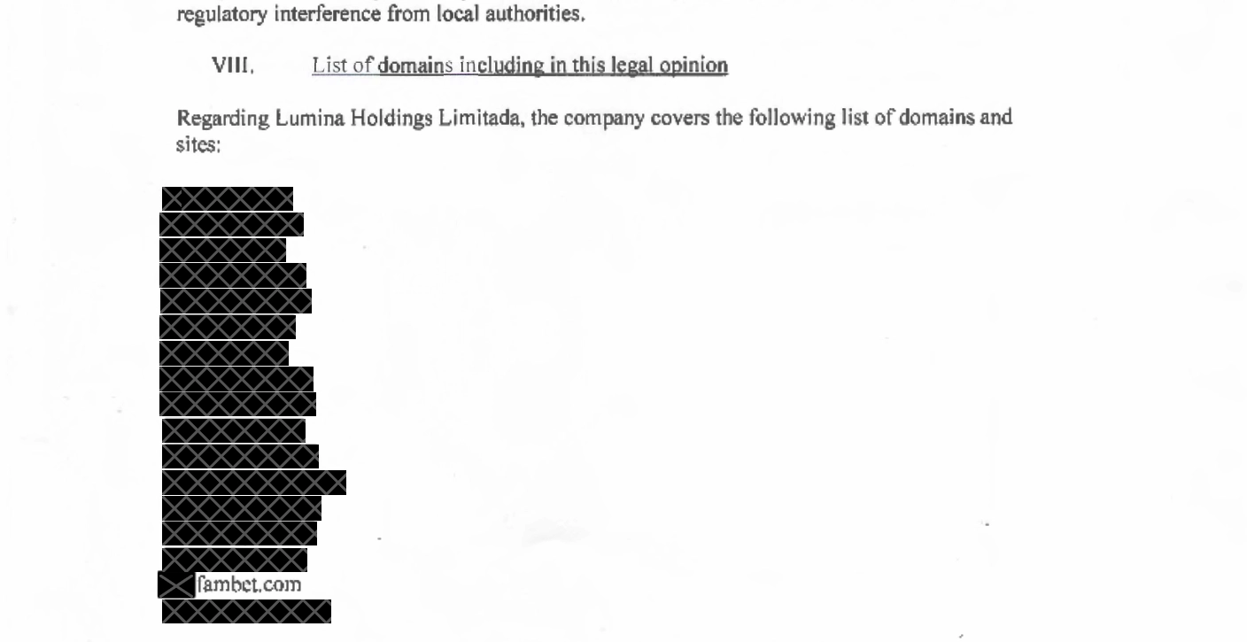 Image displaying Fambet Casino licence.