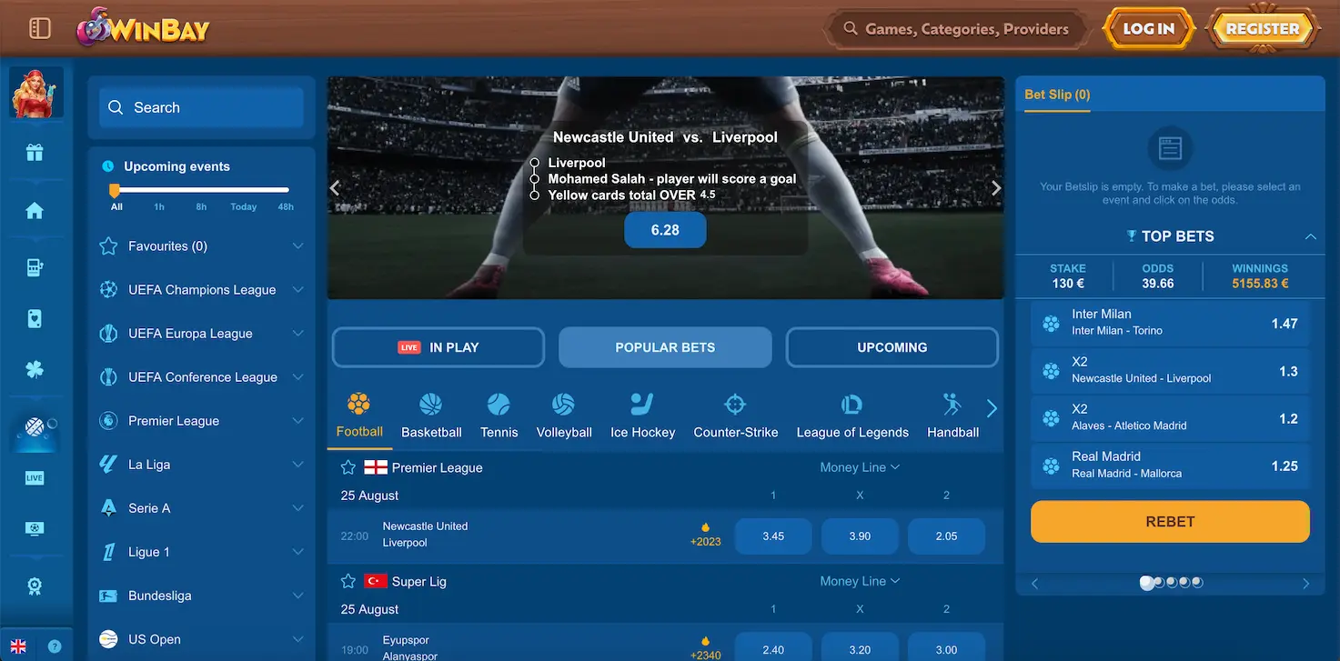 Winbay Casino sportsbook.