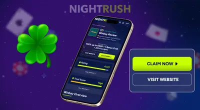 A smartphone displaying an online casino review for Winbay Casino.