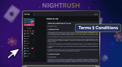 Laptop showing Tip-top website's T&Cs.