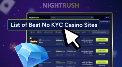 Online casino list highlighting the best no-KYC casino sites.