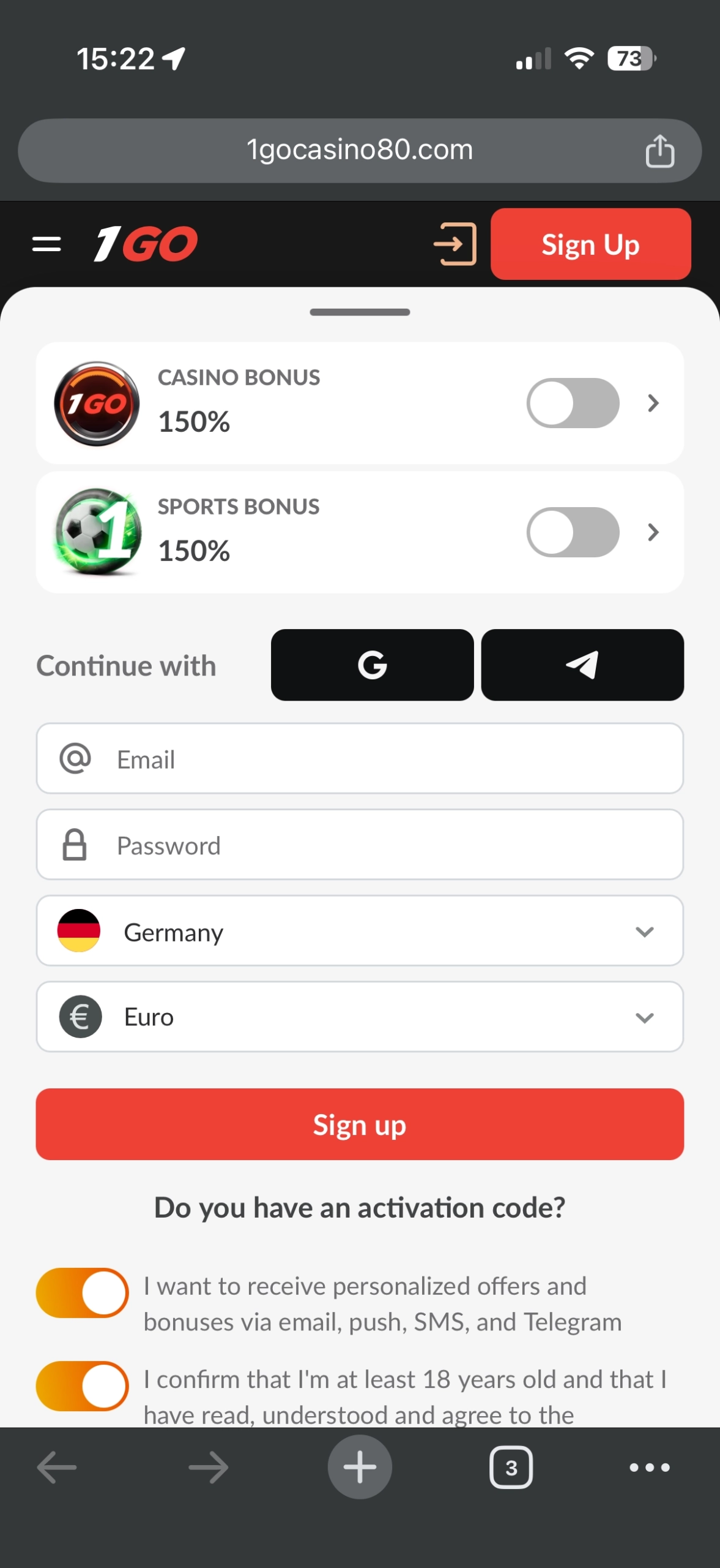 Sign up