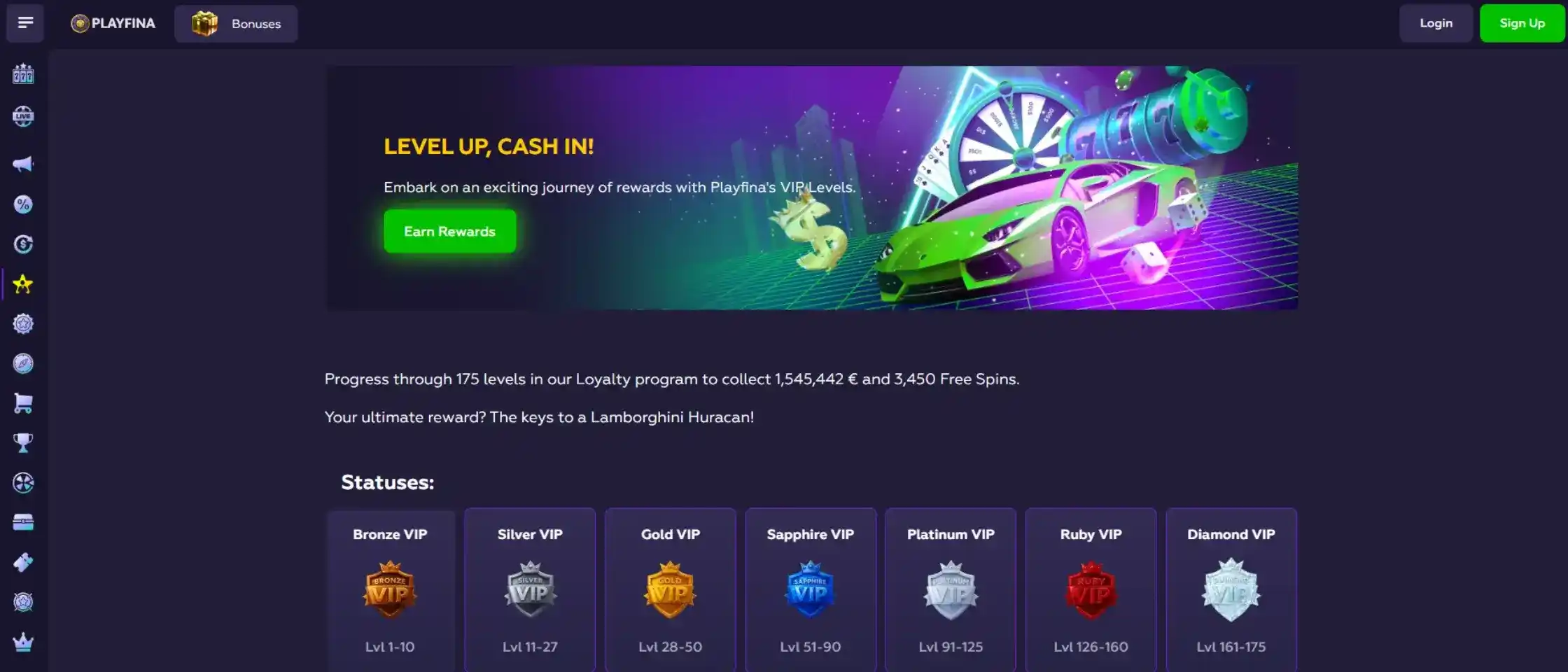 Playfina Casino Banner