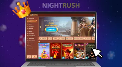 Cleobetra Casino homepage with welcome bonus