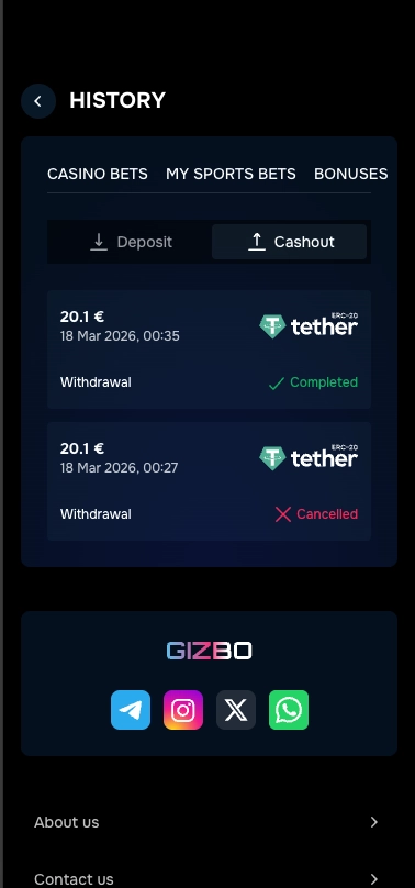 Gizbo Casino Cashout