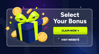 Casino promotional bonus banner with claim and visit options.