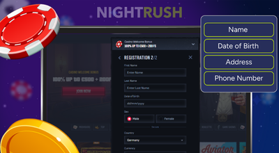 Mafia Casino sign up screen